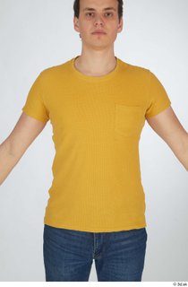 Brett casual dressed upper body yellow t shirt 0001.jpg